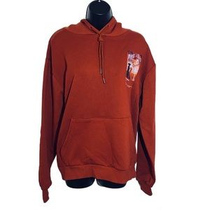 Christmas Hoodie Golden Retriever Puppy Brick Red Sweatshirt Men’s Size Small